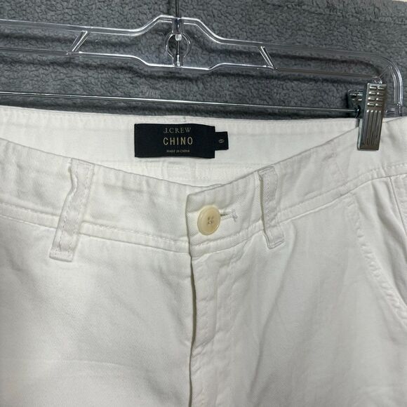 J.Crew Chino Cropped Pants White Rolled Cuffs 100% Cotton Zip Fly - Picture 15 of 16